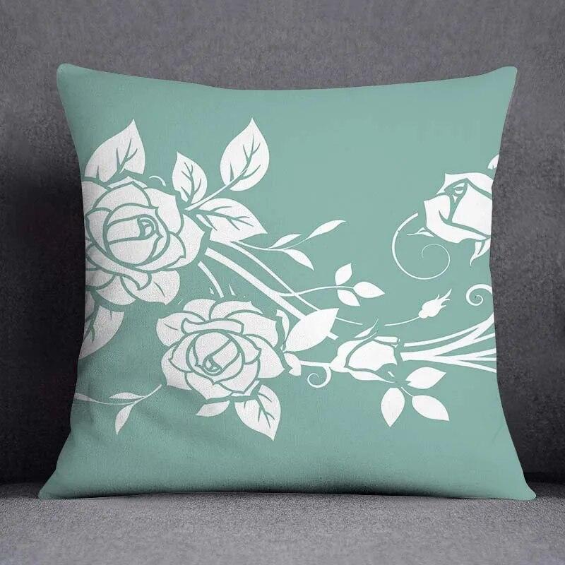 45x45cm Fresh Green Simple Geometric Pillow Cover Living Room Sofa Office Seat Car Waist Cushion   Home Decoration