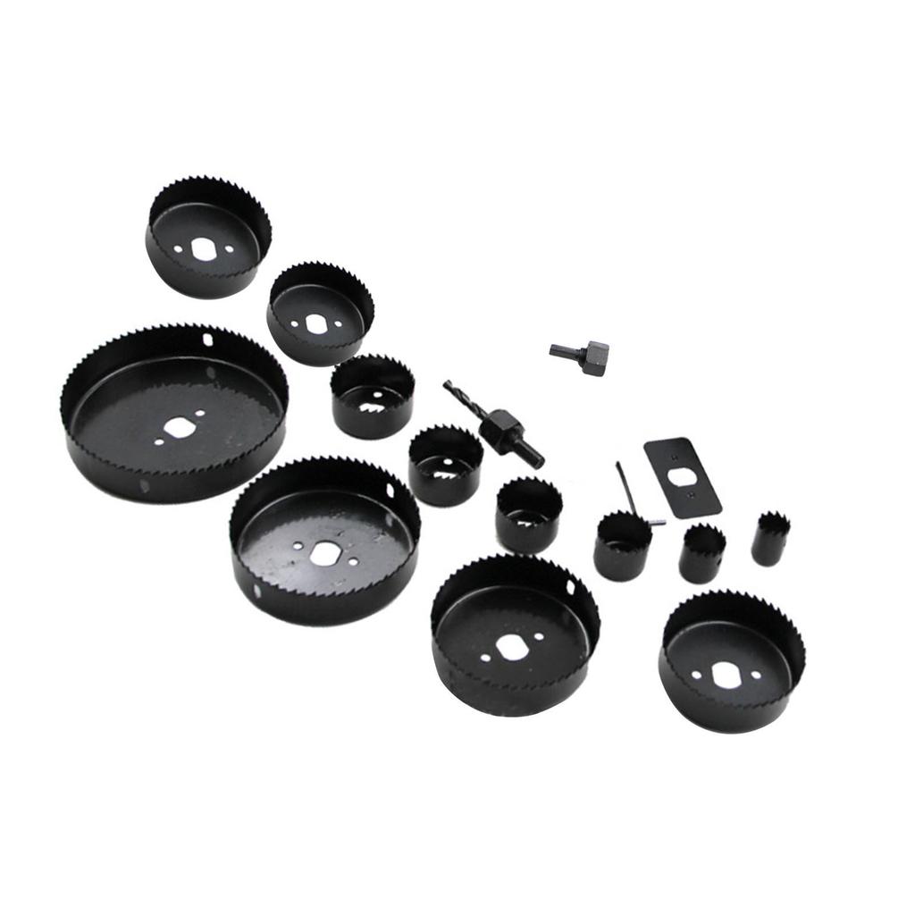16Pcs Hole Saw Kit Carbon Steel Wear Resistance Accurate Efficient Hole Saw Set for Woodworking