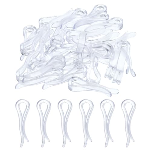 uxcell Durable Plastic Crocodile Clips, 38mm Long, Clear U-Shaped, for Shirt Clips, Ties, Pants, Socks, and Clothes, Pack of 30
