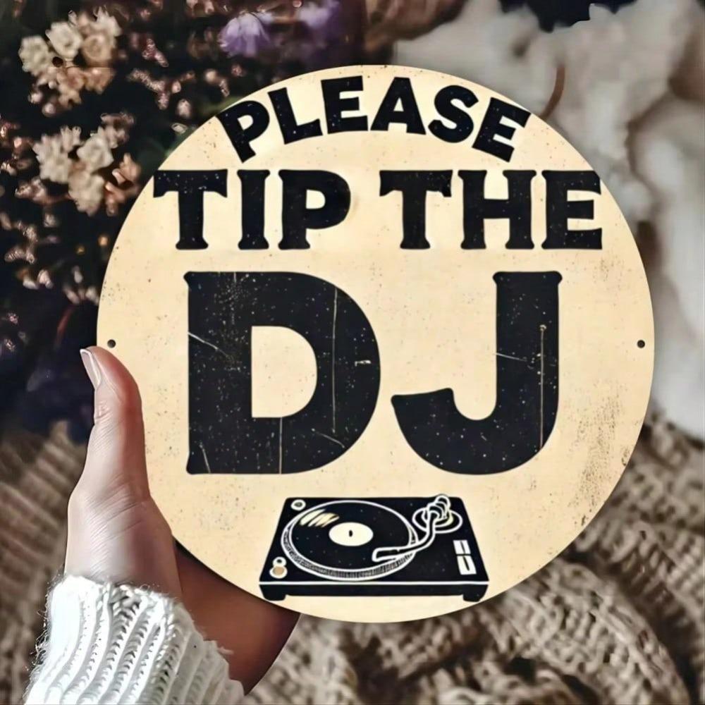 Vintage Please Tip the DJ Metal Wall Art Sign Retro Home Decor Garage Bar Man Cave