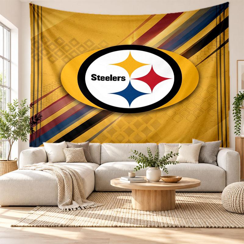 Pittsburgh Steelers Wall Tapestry, Soft Fabric Wall Hanging, Decorative Backdrop For Bedroom Home Wall Art