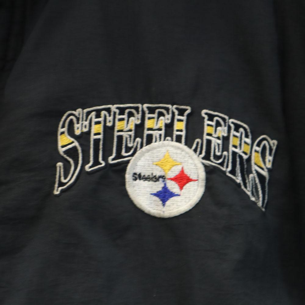 STARTER 90s NFL Old Long Sleeve Nylon Jacket XL Black Series Hood Men's Used