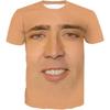 T-shirt Grafica Divertente Nicolas Cage Faccia Taglie Forti per Uomo Magliette Stampa 3D Umorismo Divertente Moda Top Cool Abbigliamento Donna
