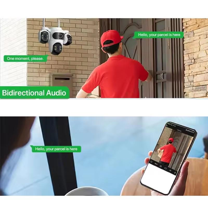 ICsee 360° Rotating WiFi Surveillance Camera with Triple-Lens, Triple-Screen, and Human Detection