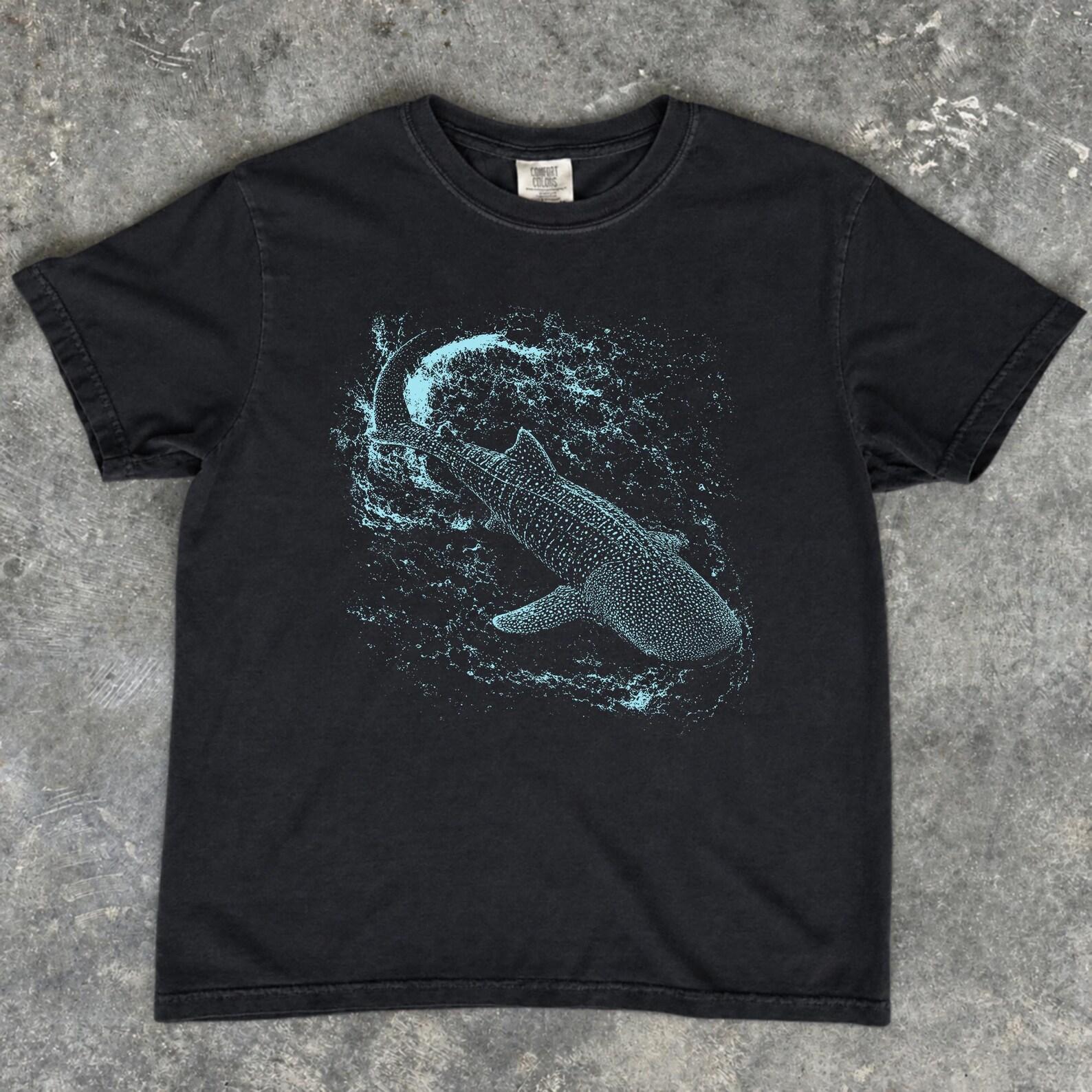 Whale Shark Ocean Shirt, Marine Life Graphic Tee, Gentle Giant Sea Animal Art, Coastal Nature Lover Gift, Underwater Wildlife Top XL