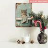 Vintage Cat Metal Wall Sign, Iron Art for Bathroom Decor
