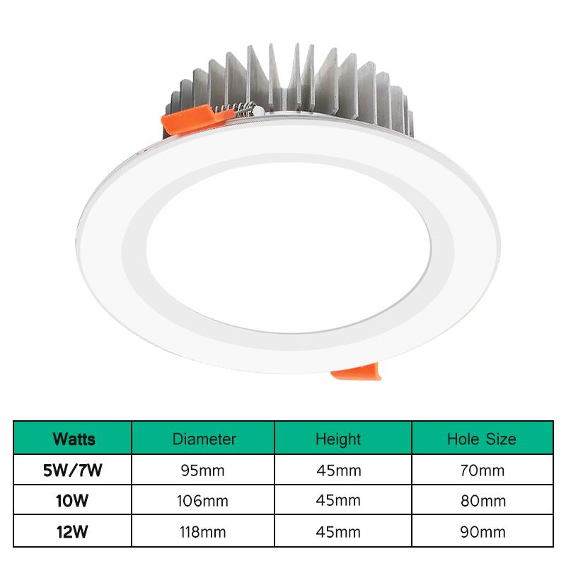 

Встроенный светодиодный светильник Downlight 5730 SMD, встраиваемый потолочный светильник, регулируемые прожекторы 5 Вт, 7 Вт, 10 Вт, 12 Вт, 220 В/110 В, драйвер внутреннего освещения для дома 5W&Cold White белый