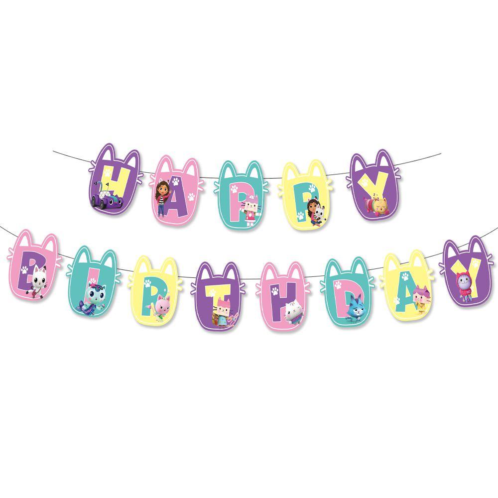 Gabbys Dollhouse Kids Birthday Party Supplies Decor Balloons Flag Topper Cake