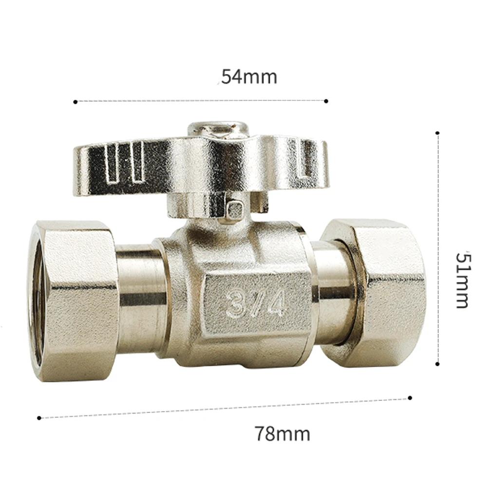 Union Ball Valve 1/2" -3/4" Brass Double Female and Male Thread Valve Water Pipe Switch Gas Straight To Tap Water