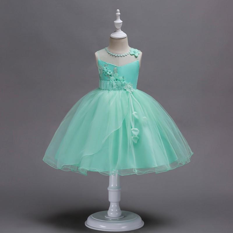 Girls Princess Tulle Dress Kids Formal Party Gown Weddings Birthdays