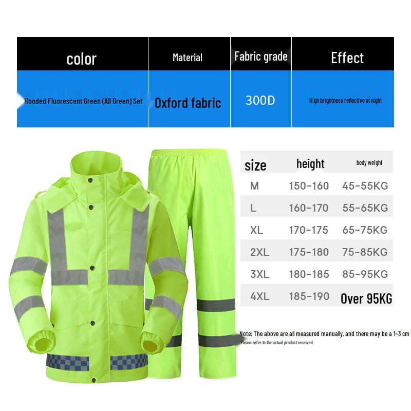 Mainuqi High-Visibility Two-Piece Rain Suit