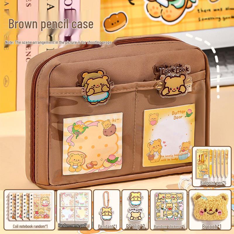 Creamy Bear Large Capacity Pencil Case for Students - 2026 New Style