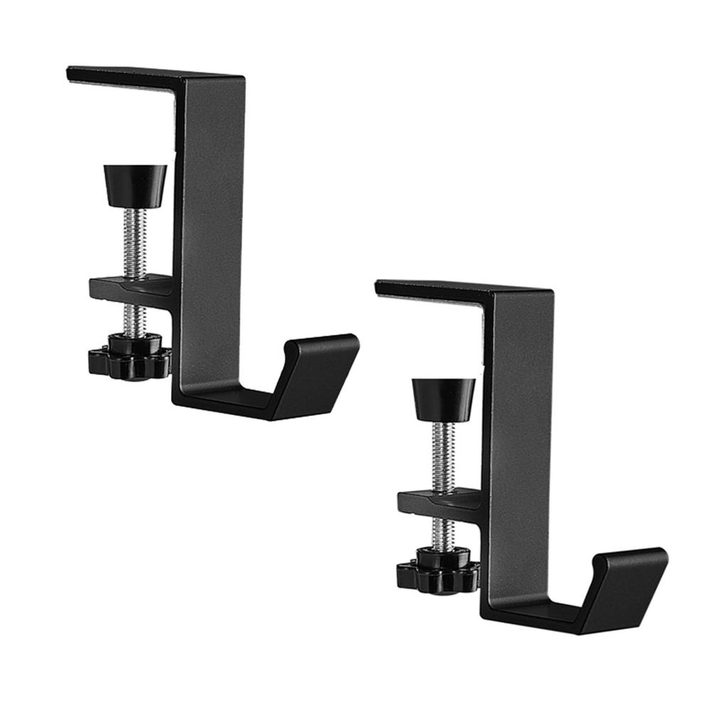 LeTradeJP Table Hook Bag Hanger Head Hanger Desk Screw Clamp Hanger Easy to Install Adjustable Freely Positionable Type (Black 2-Piece Set)