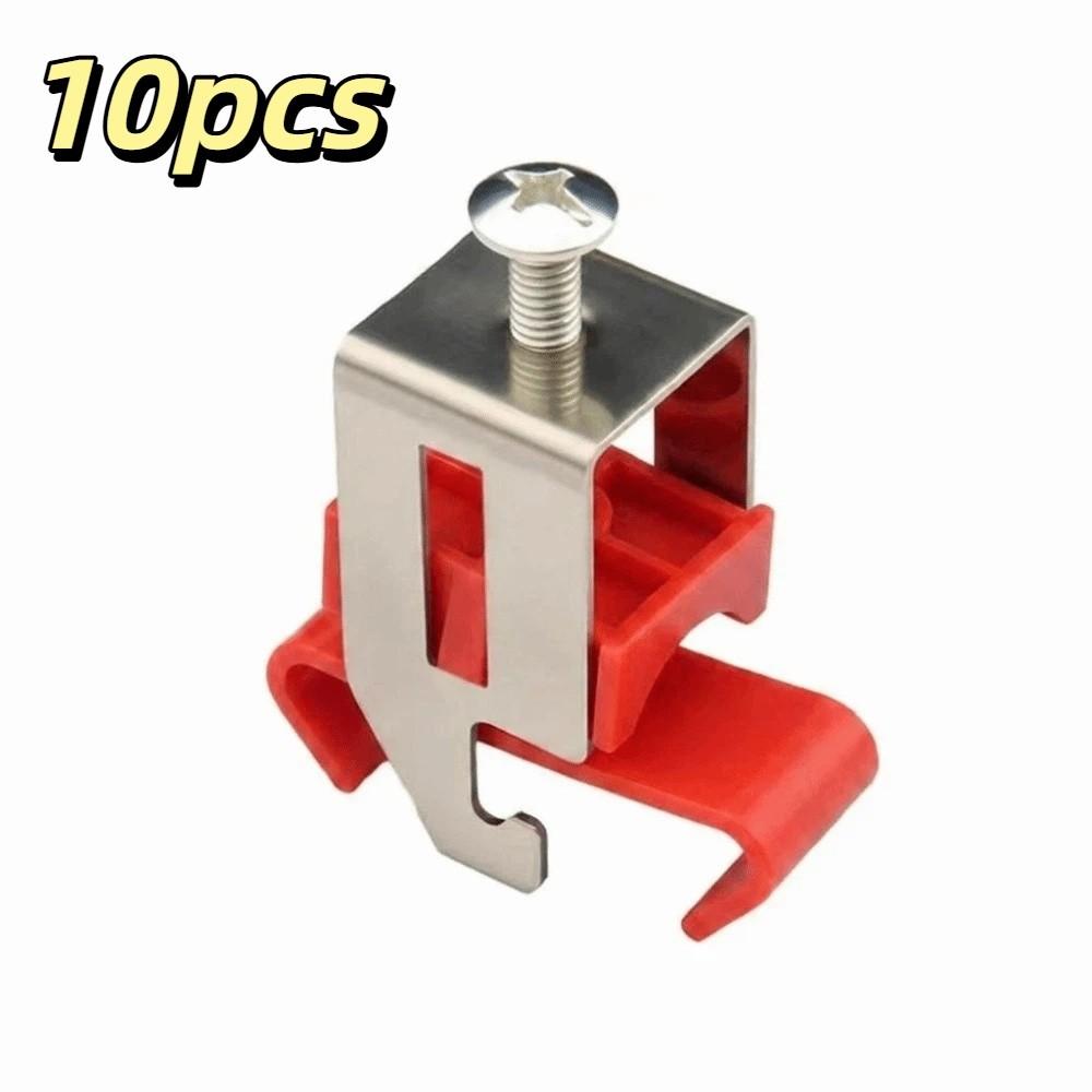 10/20pcs Stainless Steel Stainless Steel Pipe Clamp Universal Fit C-type Pipe Clamp Home Decoration Red-10pcs