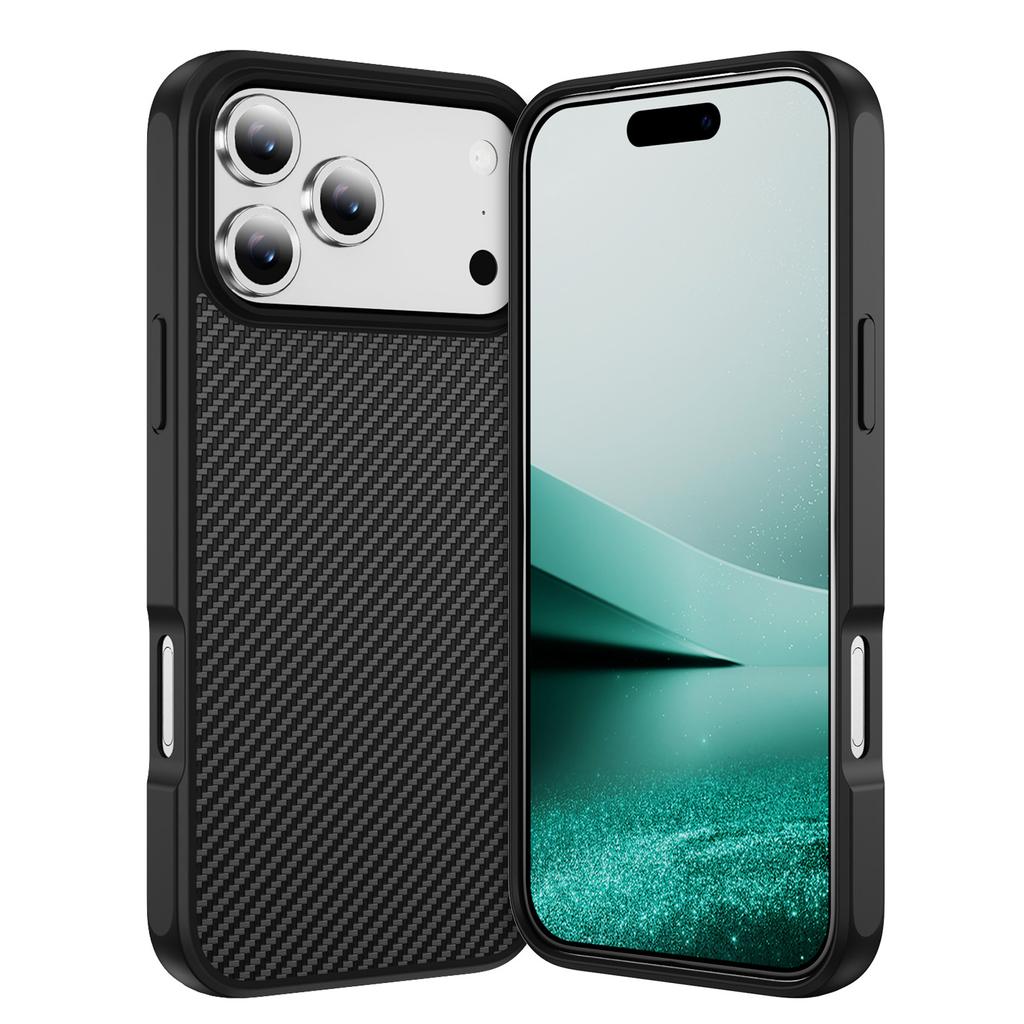 Magsafe Bumper Plastic Cover Thin Carbon Fiber Texture Magnetic Hard Case for IPhone 17 Air 16E 16 15 14 Plus 13 12 Pro Max