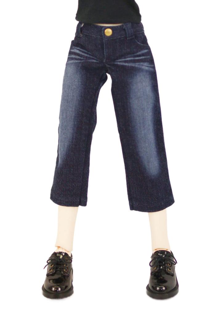 Petite Marie Scale BJD Compatible Wide Jeans in Indigo Jeans with Wide Stretch Fits 40cm BJD 1/3 Okayama-Processed 8-Length Blue. KOJIMA-Processed