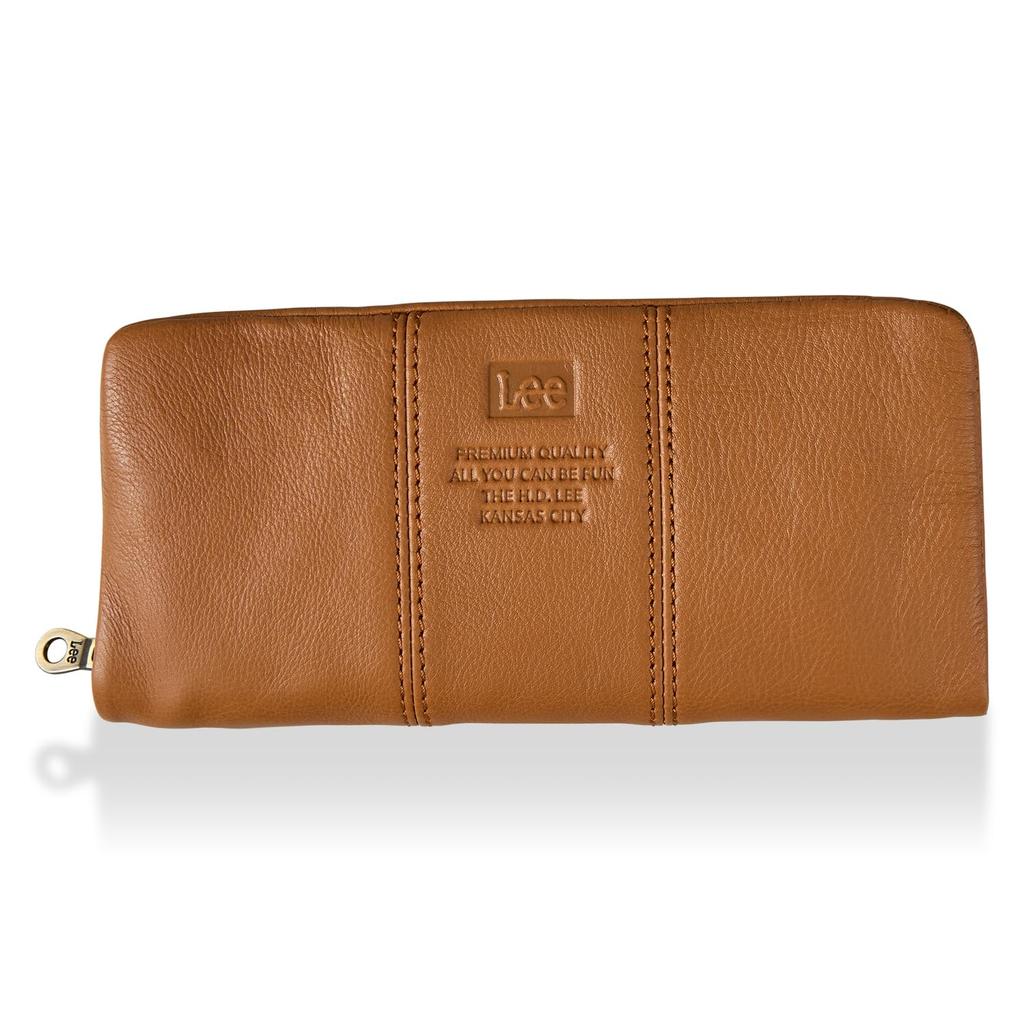 Lee Loose II Holds Electronic and with Cowhide Camel Wallet, Zipper-Around Design, Coins, Cards, Money, Bills, Pocket-Stitched Leather, 320-2114,