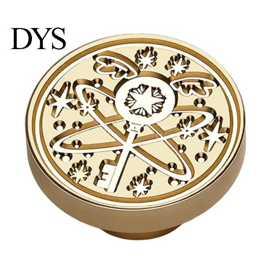 Crafting Stamp Replacement Brass Wax Seal Head, Vintage Key Pattern Embossed Sealing Accessories Head for Envelope Journal Gift Packaging Invitation