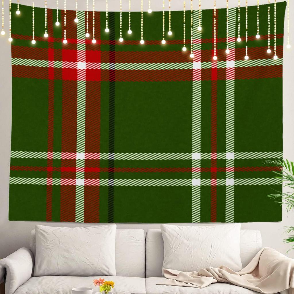 Christmas Wall Tapestry, Tree Wall Hanging Large Tapestry Decoration Polyester Fiber White Hem Around for Dorm Room Bedroom