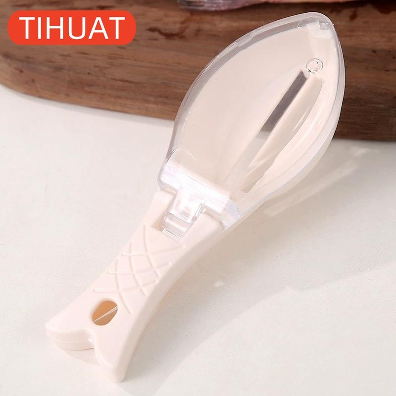 

Пластиковая скребок для рыбьей чешуи Щетка для чистки рыбьей чешуи Щетка для чистки рыбьей чешуи Рыбный нож Удаление Терки Овощечистка Скребок для чистки рыбы бежевый