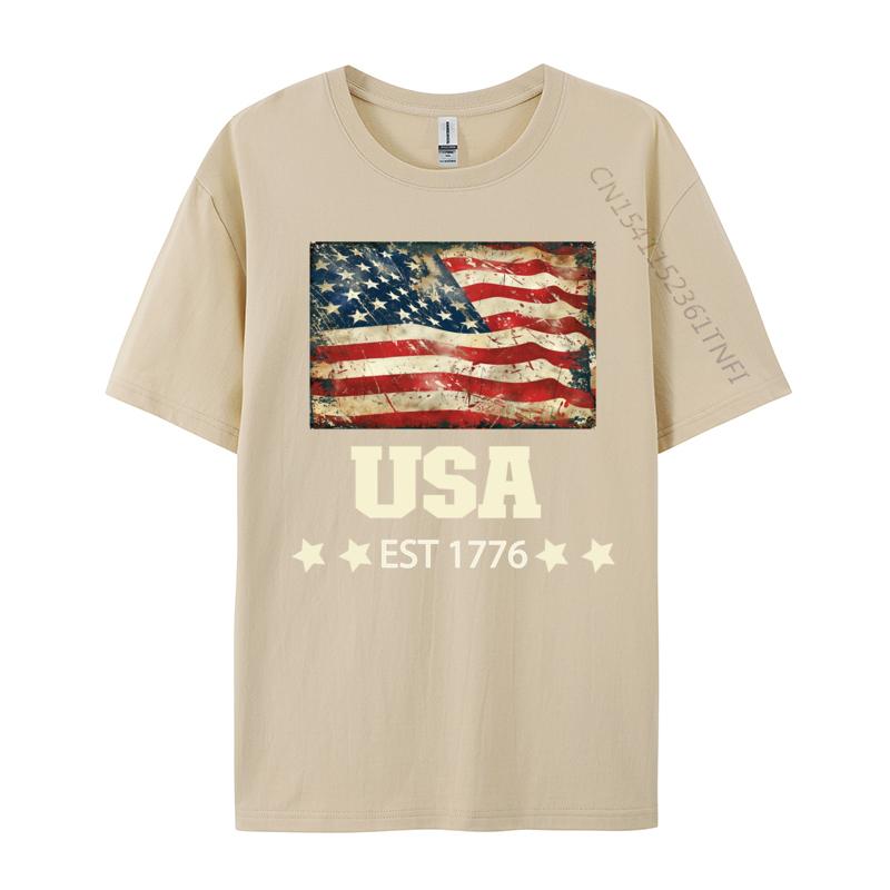 Life Is Really Good USA Flag 4th of July Beach Funny Normal Family Tshirts Premium Cotton Tops Tees for Men T Shirt Design