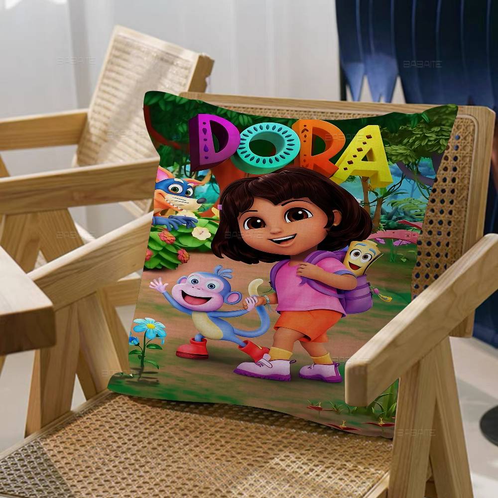 Cartoon D-Dora The E-Explorer Pillow Cover Design Cushion Cover Decor Holiday Decorati