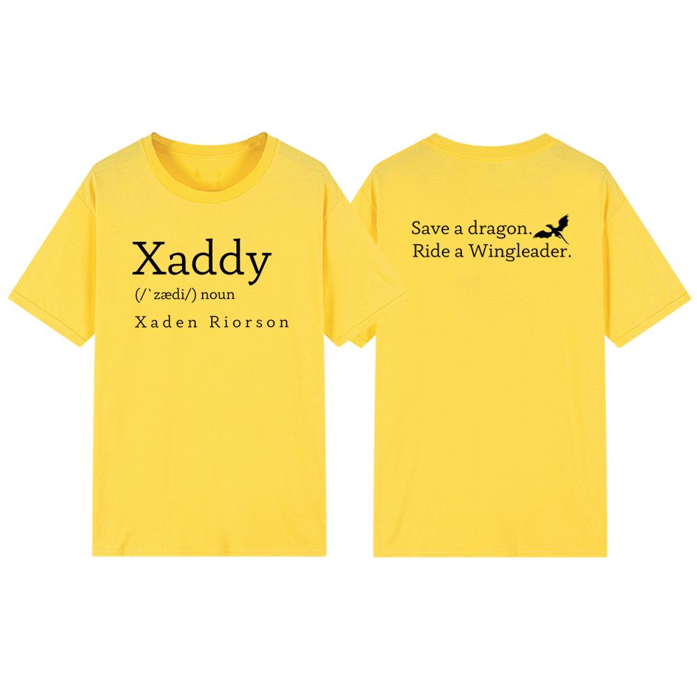 Xaddy T Shirt Xaden Fourth Wing Iron Flame TShirt Xaden Basgiath War College Tshirt Unisex Short Sleeve Tee Graphic T Shirts