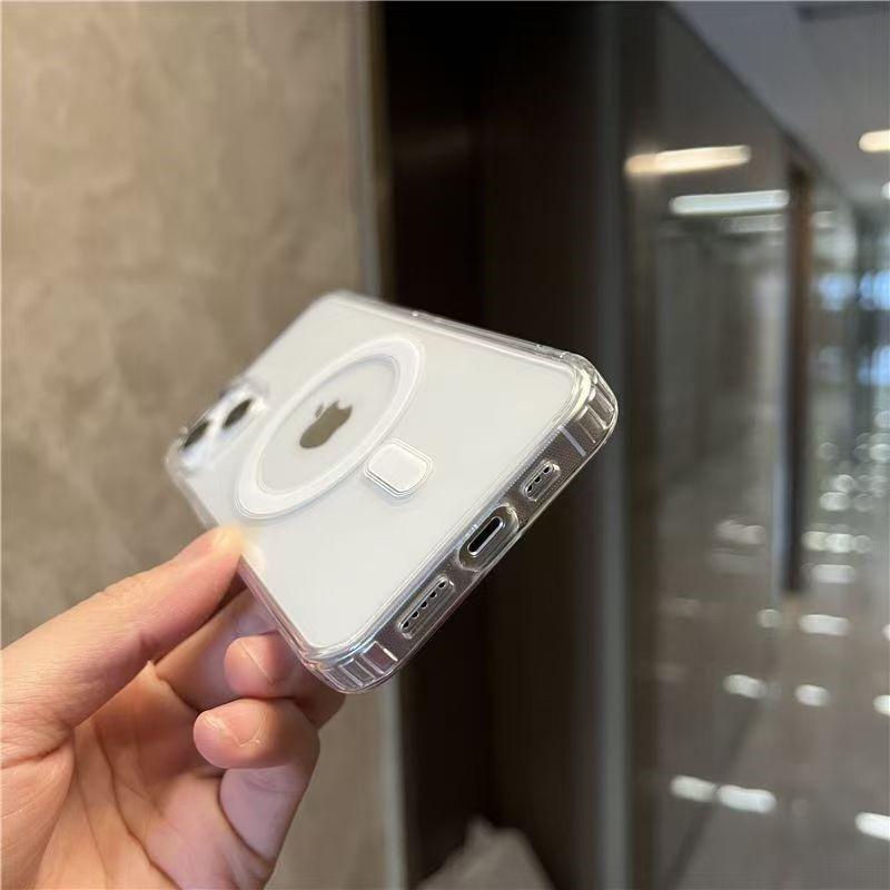 Luxury For Magsafe Magnetic Wireless Charging Phone Case For iPhone 17 16 15 14 13 12 11 Pro Max Mini Plus 16E 17E Clear Cover