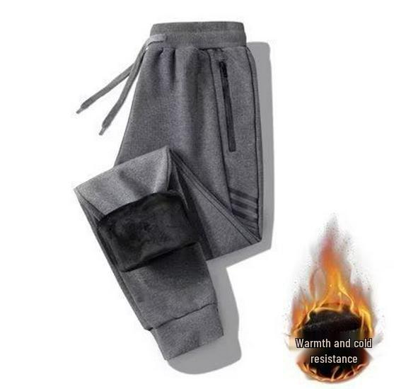 Men's Autumn & Winter Plus-Size Korean-Style Trendy Sweatpants with Velvet
