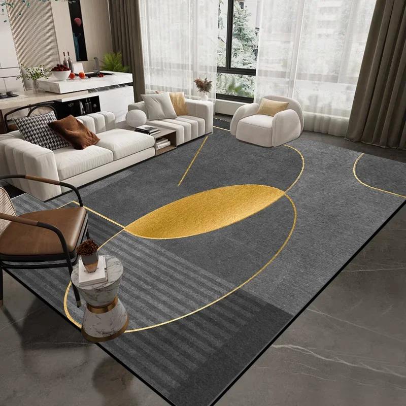 Grey Luxury Modern Carpet for Living Room Decoration Washable Rugs Bedroom Bedside Rug Anti Slip Cloakroom Floor Mat Large Size