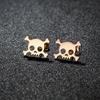 1 Pair of Men's Hollow Mini Skull Earrings, Earrings Halloween Style New Fashion Birthday Party Jewelry Gift.
