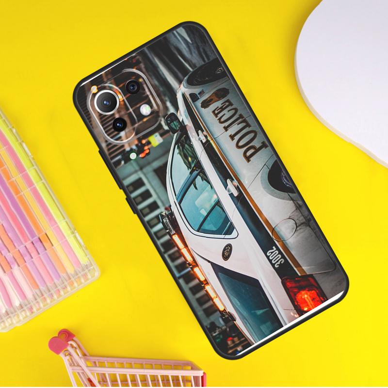 police car Cover For Xiaomi 13 14 Ultra 11T 12T 13T 14T Pro POCO X7 Pro X3 X5 F3 F5 F6 M6 X6 Pro Case