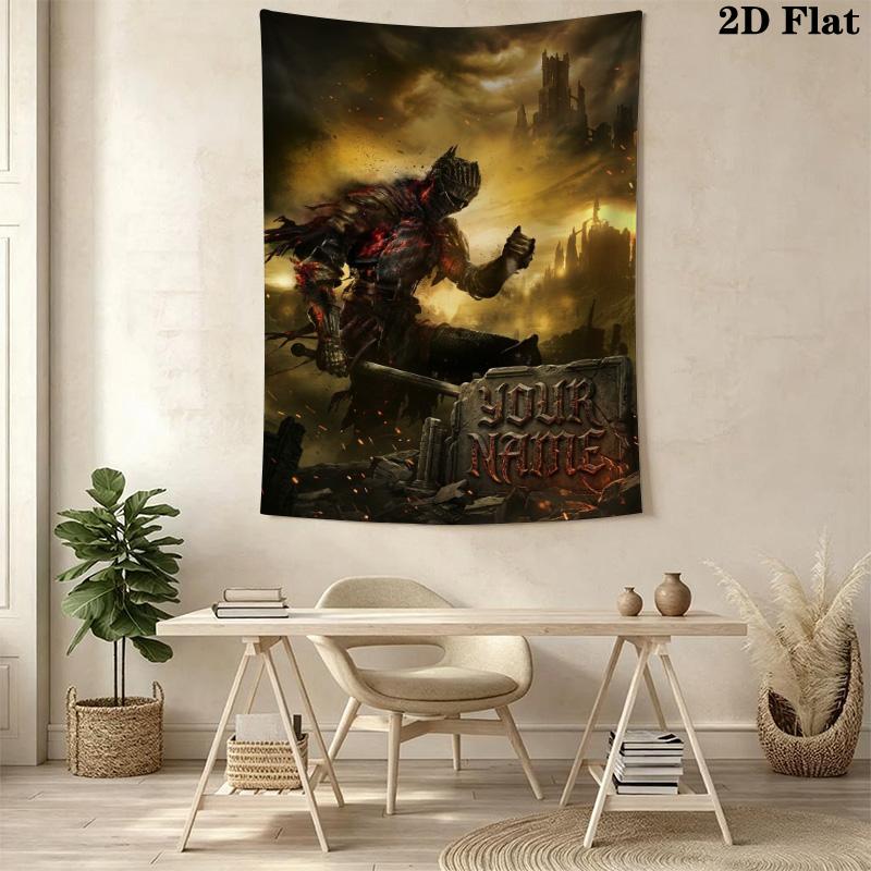 Name Custom DARK SOULS Wall Tapestry Aesthetic Wall Hanging Printed Fabric Blanket Decorative Tapestries for Bedroom Living Room Home Decor