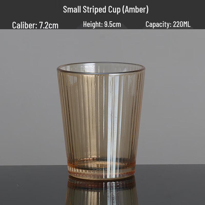 Shangqi Striped Amber Glass Tumblers (6-Pack)