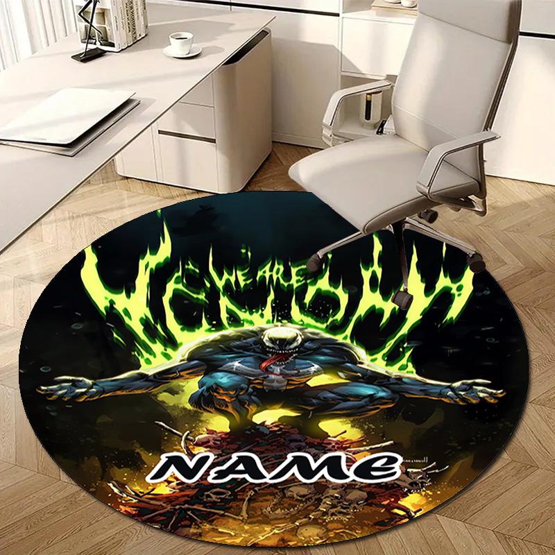 Personalized V-Venom Round Chair Office Rug - Perfect for Mat, Office Chair & More - Ideal Gift for Birthdays and Holidays