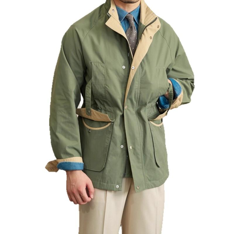 Mens Classic Color Block Coat Avant-garde Style Slim Fit Daily Outerwear