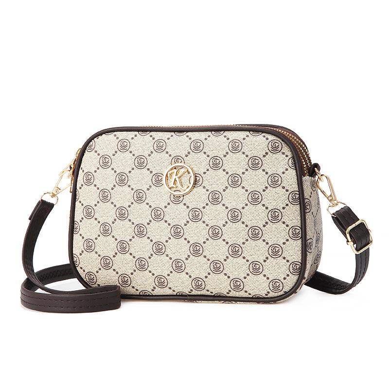 Mom's Mobile Phone Bag, Women's Single-shoulder Bag, Multi-layer Printed Round, Lightweight and Versatile Small Round Bag, Women's Crossbody Bag