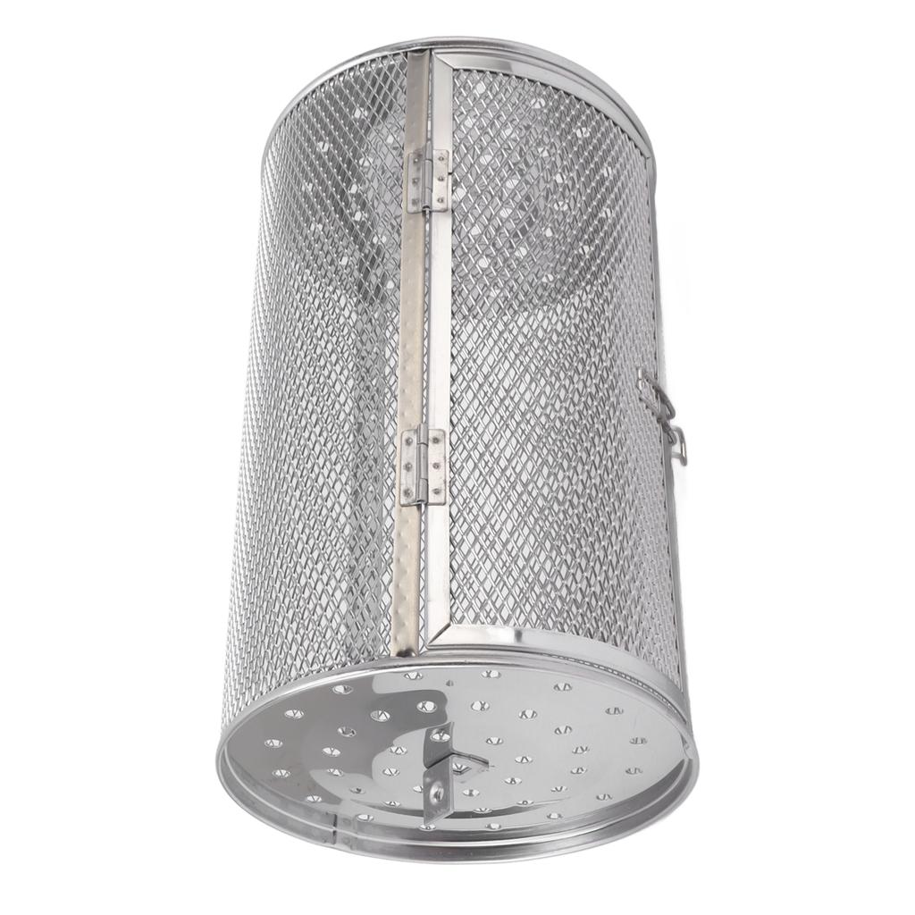 Coș de grătar rulant Oțel inoxidabil Cușcă grătar Rotund Oțel inoxidabil Grătar grătar plasă pentru Arahide