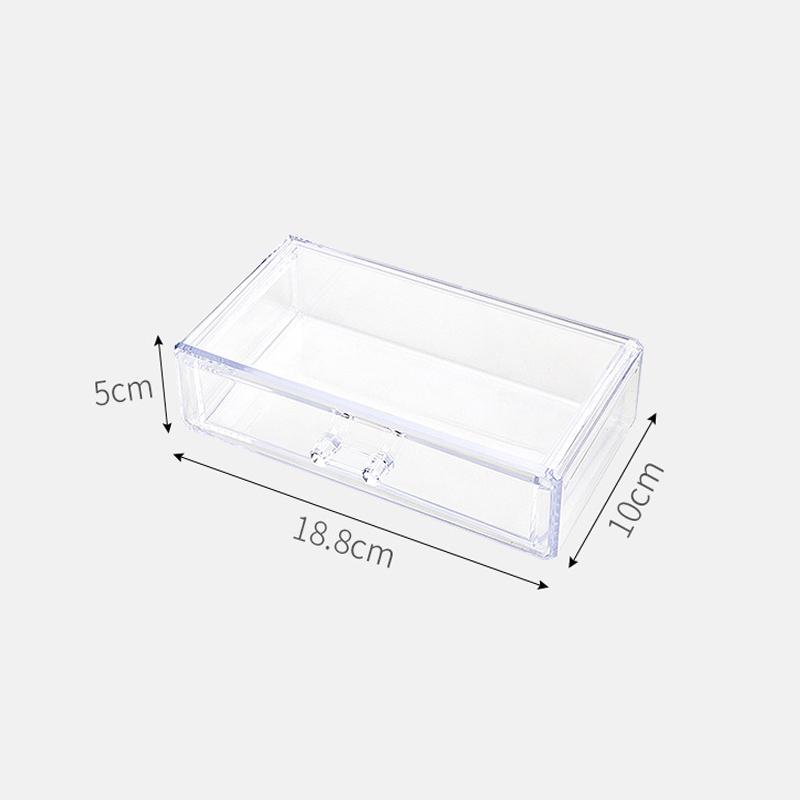 Transparent Organizer 1pcs Stackable Cosmetics Storage Drawers Office Sundries Organizer Box Jewelry Container Box Transparent