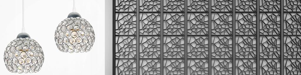 CHROME SPIDER HANGING LAMP, CRYSTAL CEILING