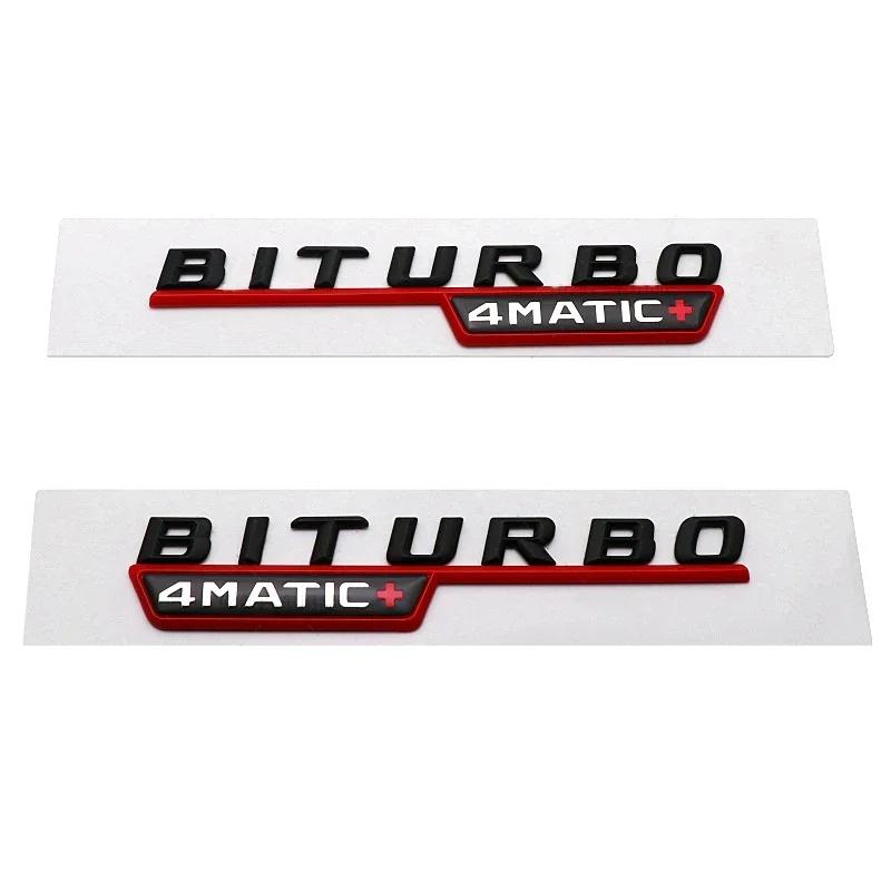 1Pair Car Fender Side Sticker Rear Trunk Badge for Mercedes Benz BITURBO 4MATIC 2014-2016 W221 W212 W205 W211 C180 W210 GLC B200 AT1