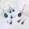 Elegant Zircon Jewelry Set: Necklace, Earrings & Ring with Gourd Design
