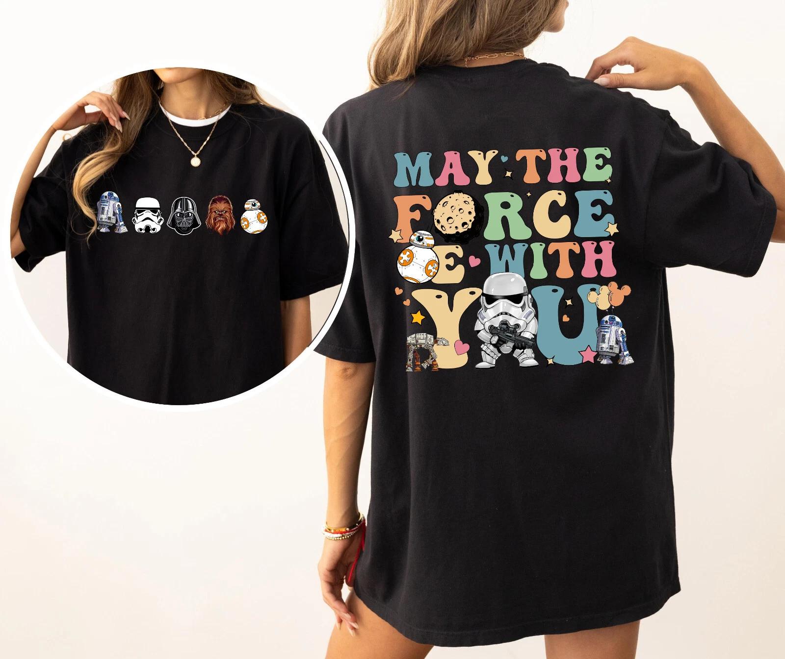 May The Force Be With You Disney Star Wars Tee Unisex Adult Kid Shirt S