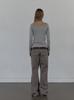 SETUP-EXE Sleeveless Layered Top / Melange Gray