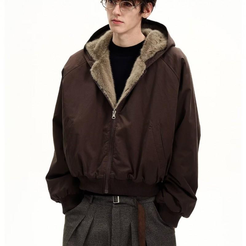 Unisex Retro Hooded Puffer Jacket Winter Warm Thick Cotton Coat Men Women Streetwear Loose Fit