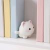 Jijijing Mini Statuetta di Gatto Stampata in 3D, Statuetta Decorativa di Gattino Bianco Cartone Animato, Scultura Animale Moderna per Decorazione da Scrivania, Regalo per Amanti degli Animali