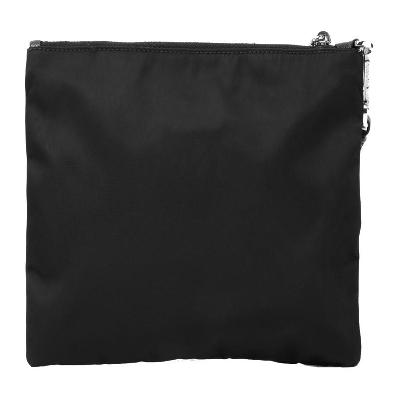 Prada Classic Fashion Zipper Closure Detachable Wrist Strap Strapless Nylon Clutch Wrist Bag Handbag Regular Men's Black