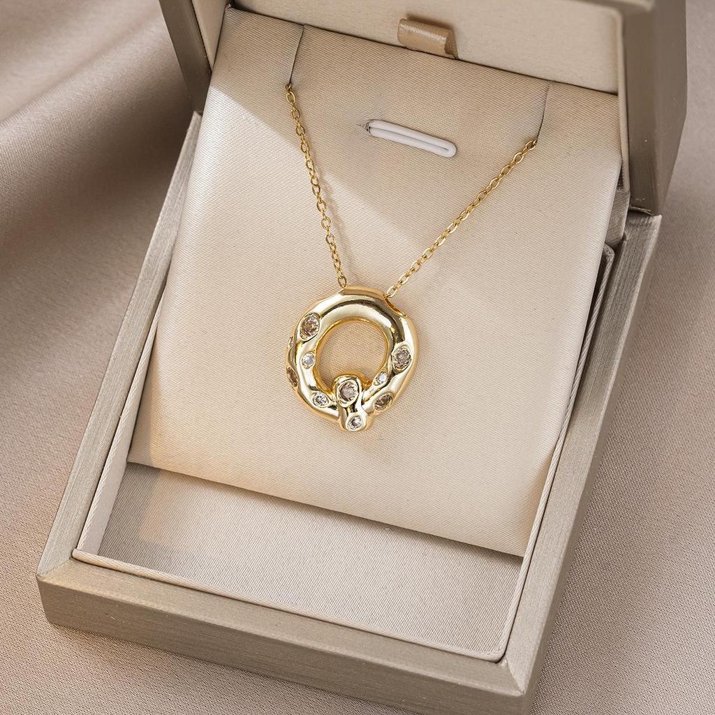 Women's Colorful English Alphabet Necklace - Simple & Trendy Design in Titanium Steel