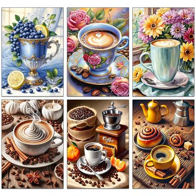 Neue Küche Restaurant Diamantmalerei Dekoration Brot Kaffee Diamant Kreuzstich Set DIY Handgemacht Erwachsenen Hobby Geschenk