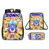 Children Cartoon Pattern Breathable Backpack Three Piece Set